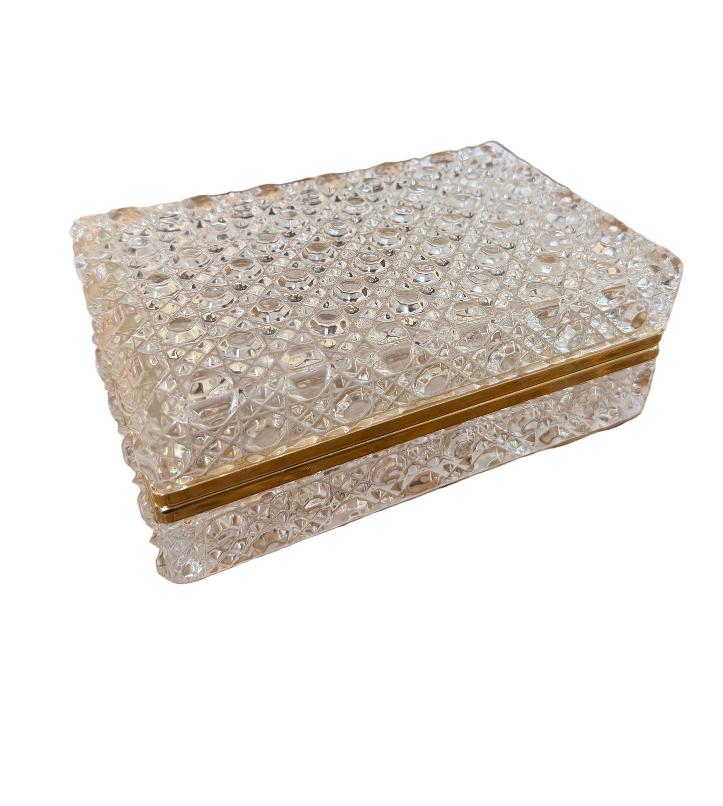 diamond cut glass casket