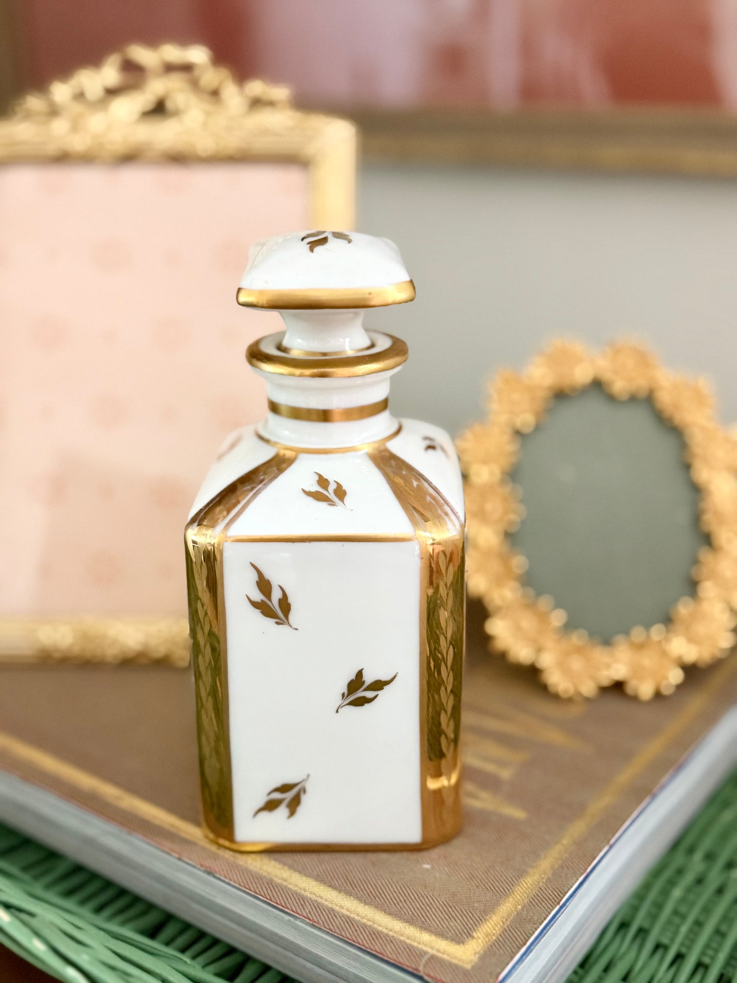empire-style porcelain perfume bottle with Napoleonic bee reproduction