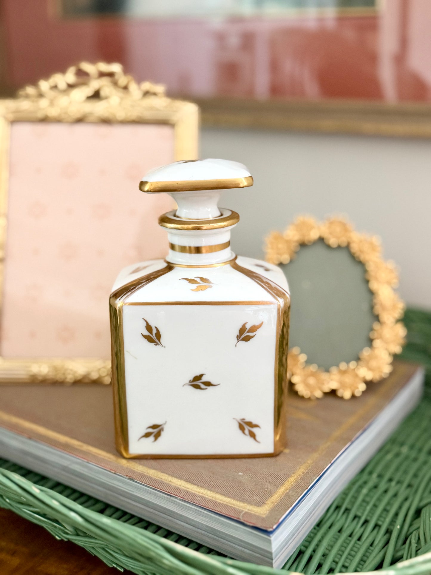 empire-style porcelain perfume bottle with Napoleonic bee reproduction