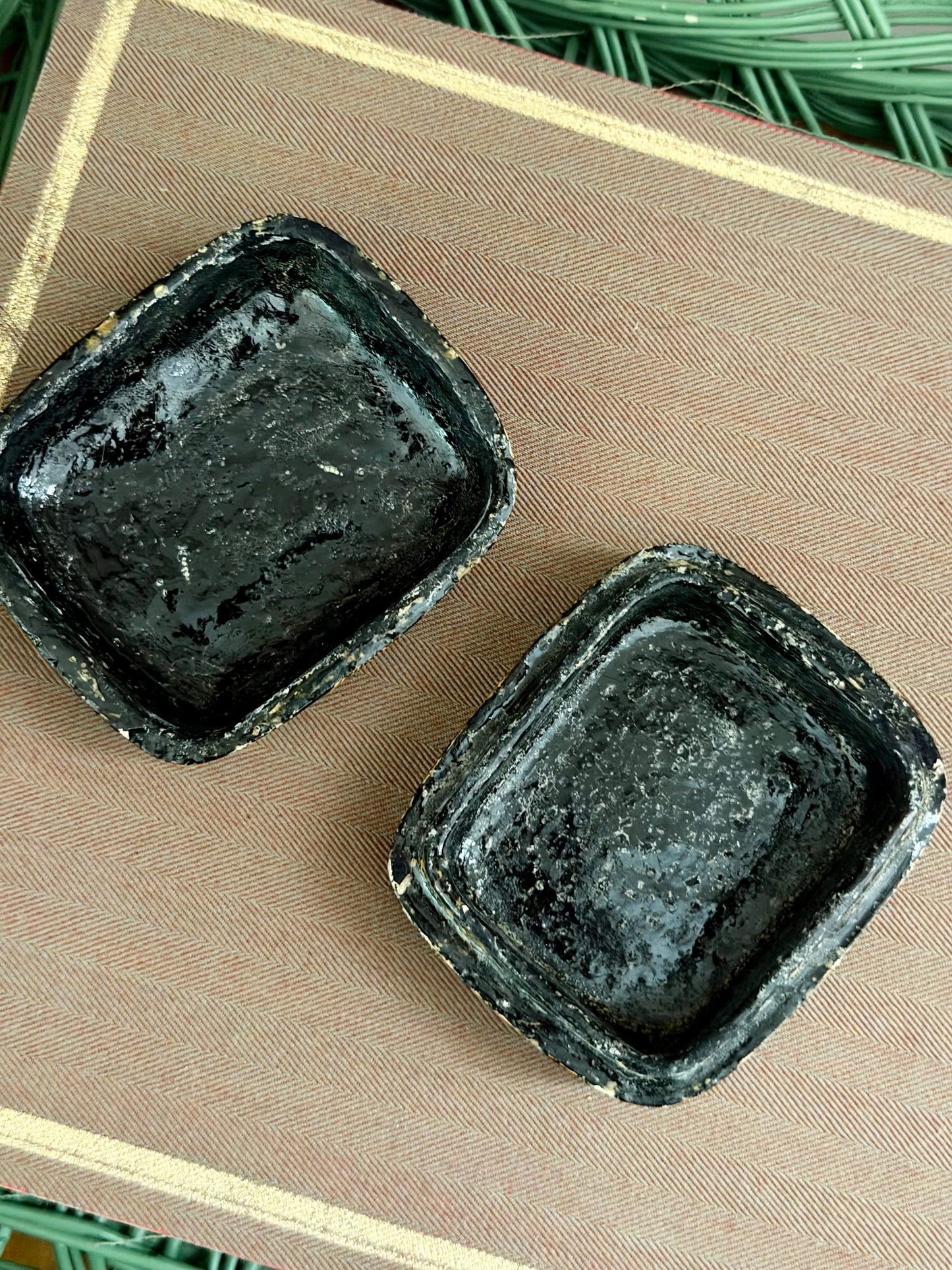 hand painted square Kashmiri box