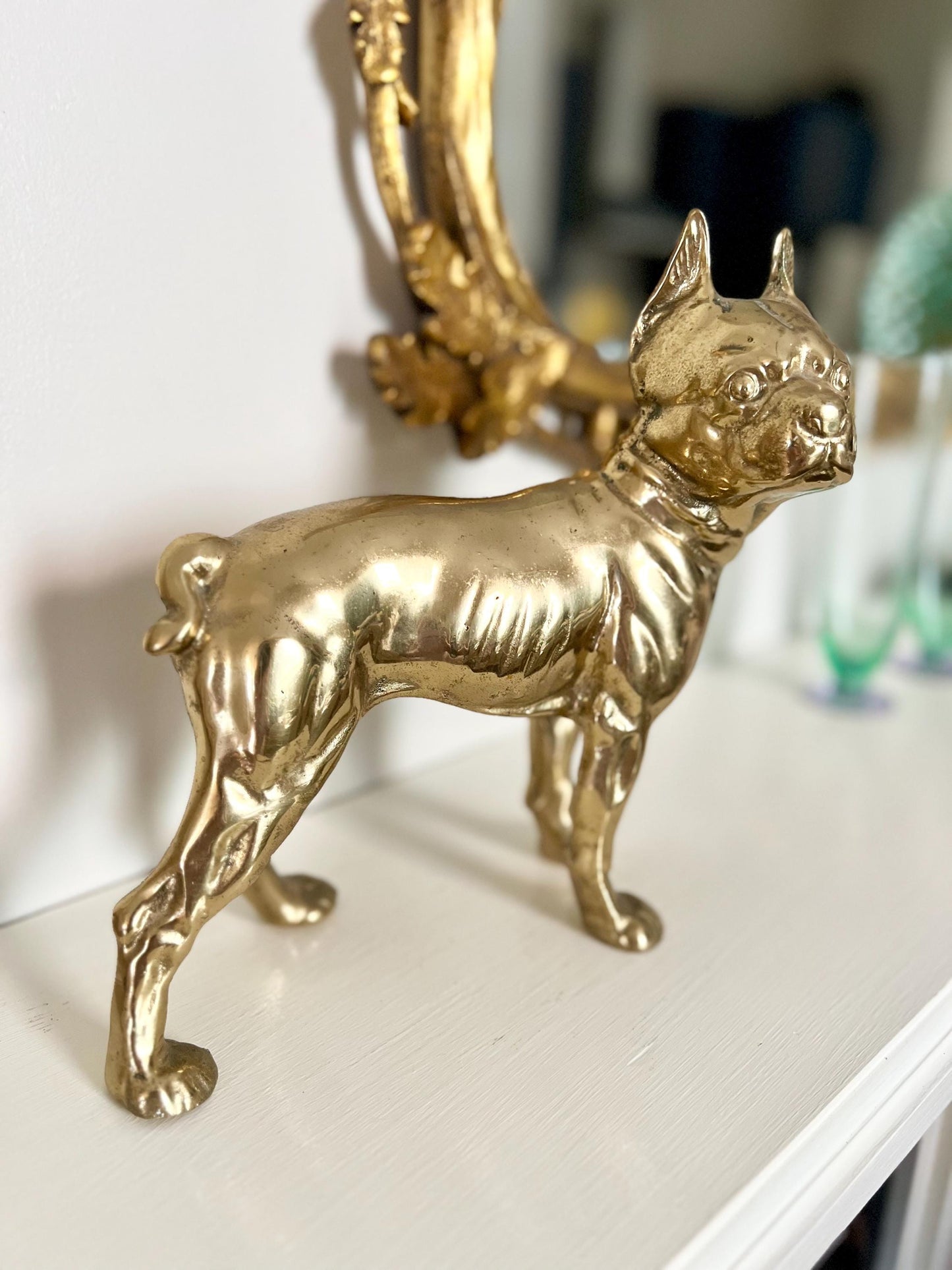vintage solid brass Boston Terrier