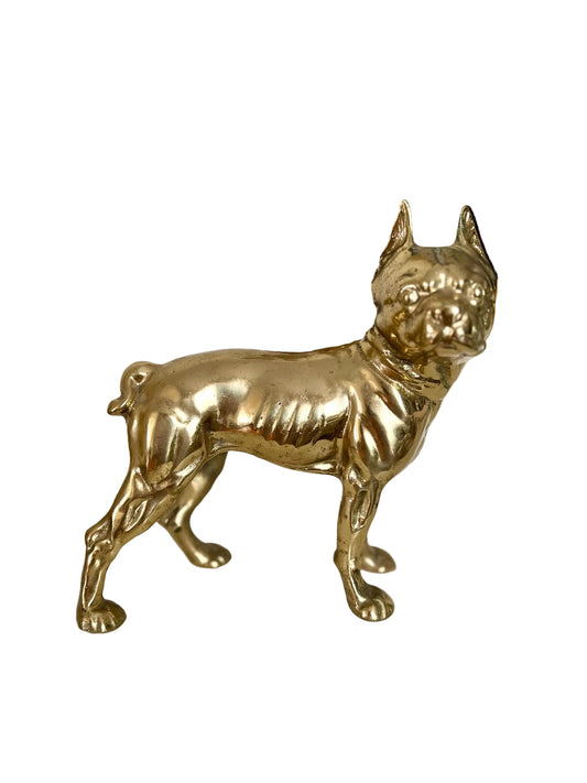 vintage solid brass Boston Terrier