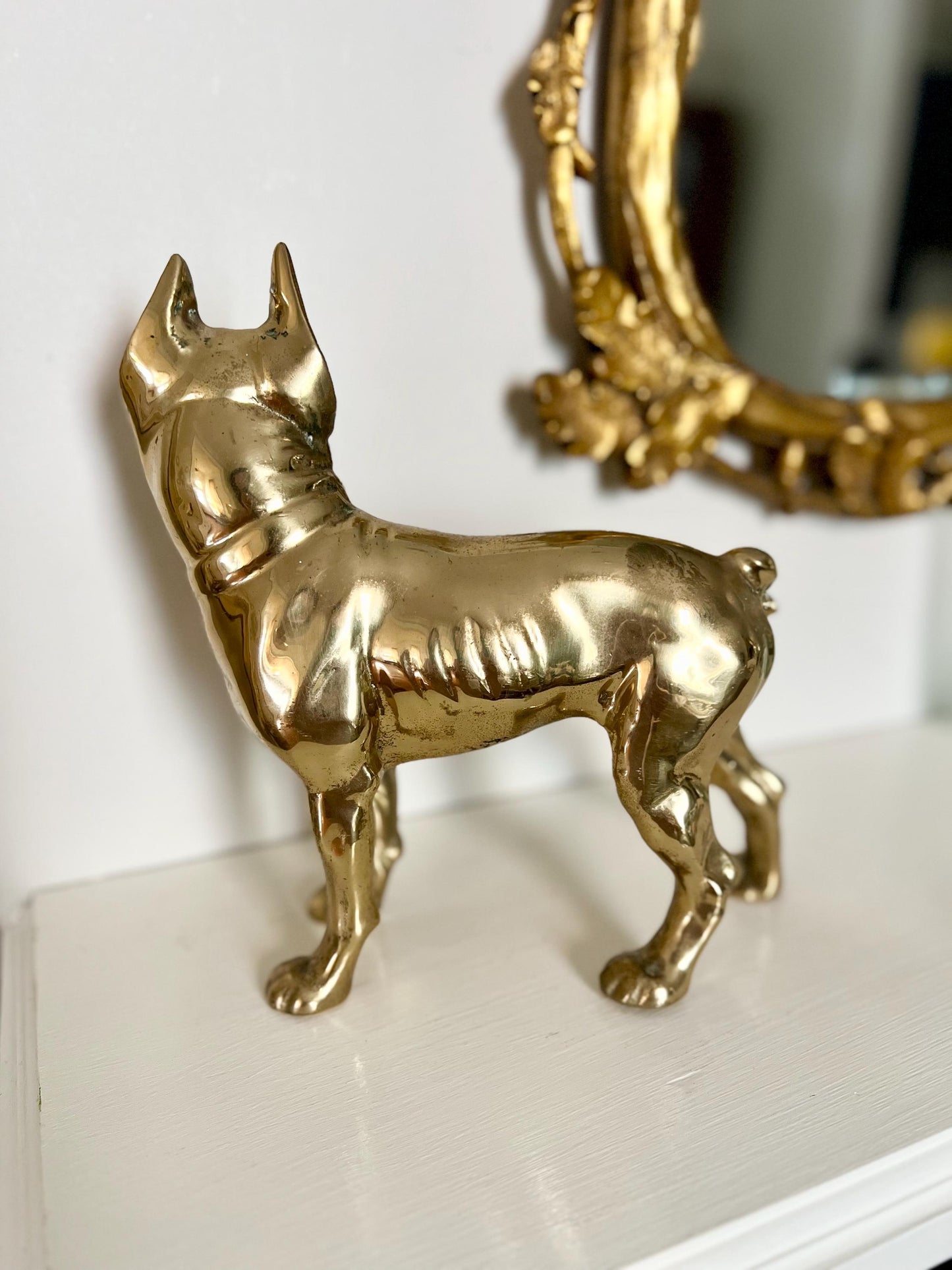 vintage solid brass Boston Terrier