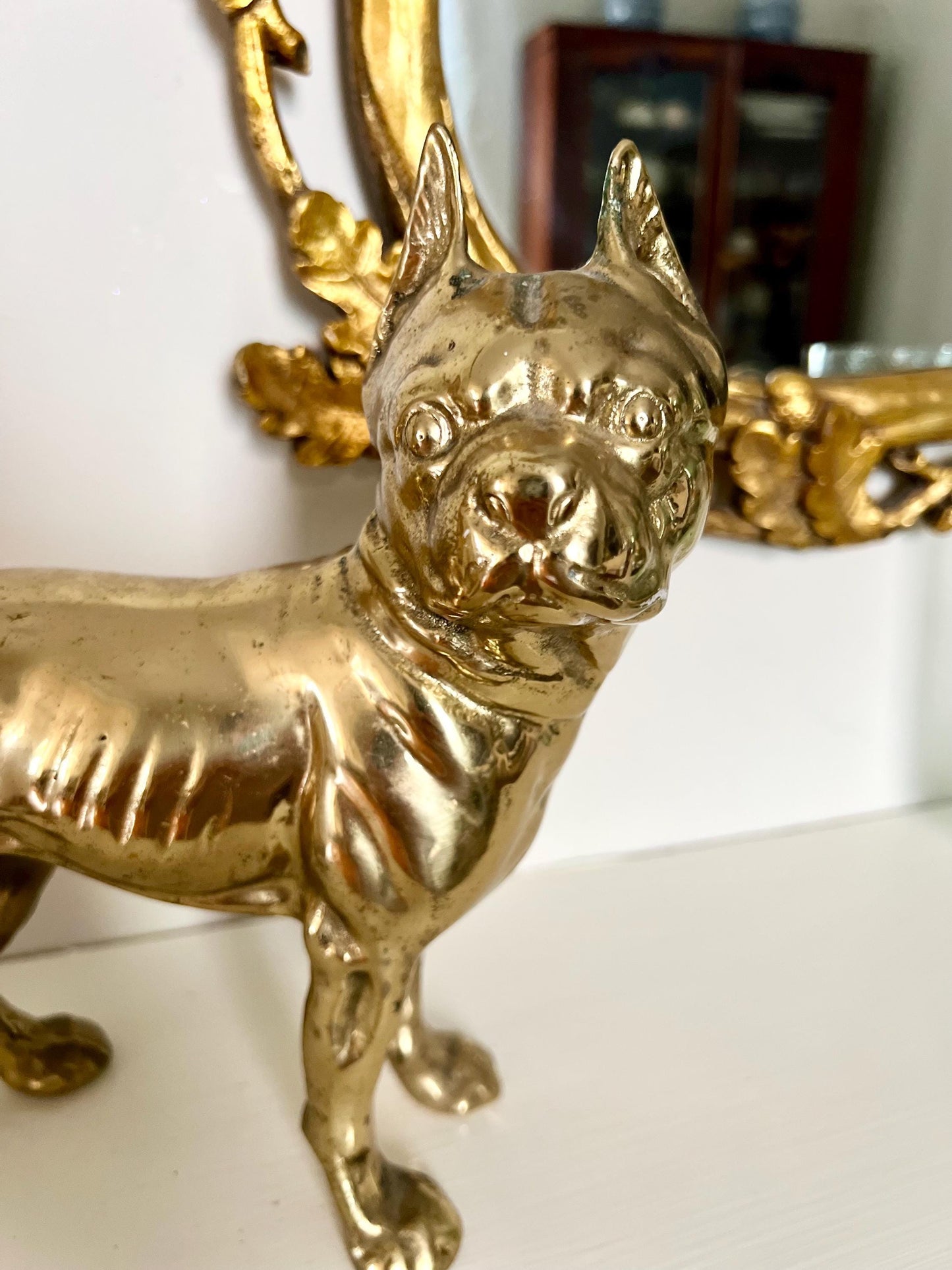 vintage solid brass Boston Terrier