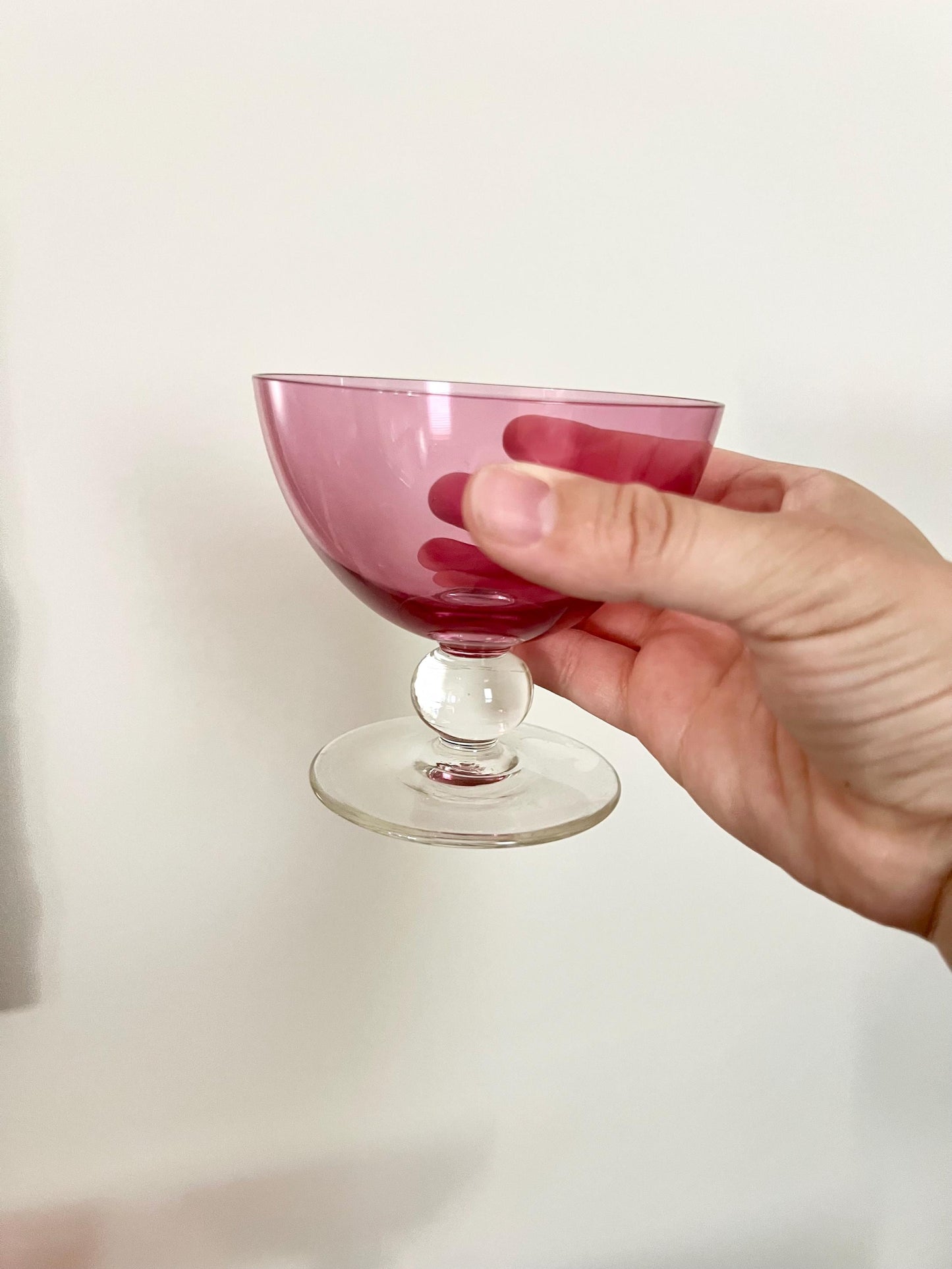 Crystal Cranberry Dessert Coupes — Set of 4 (8 oz)