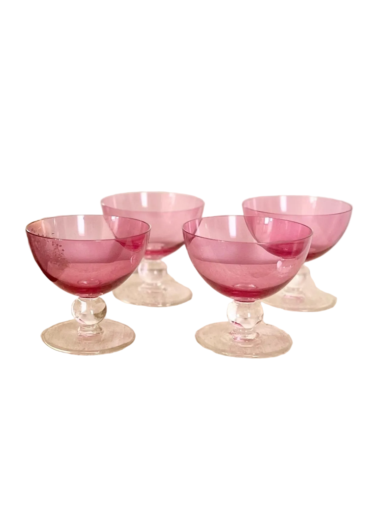 Crystal Cranberry Dessert Coupes — Set of 4 (8 oz)