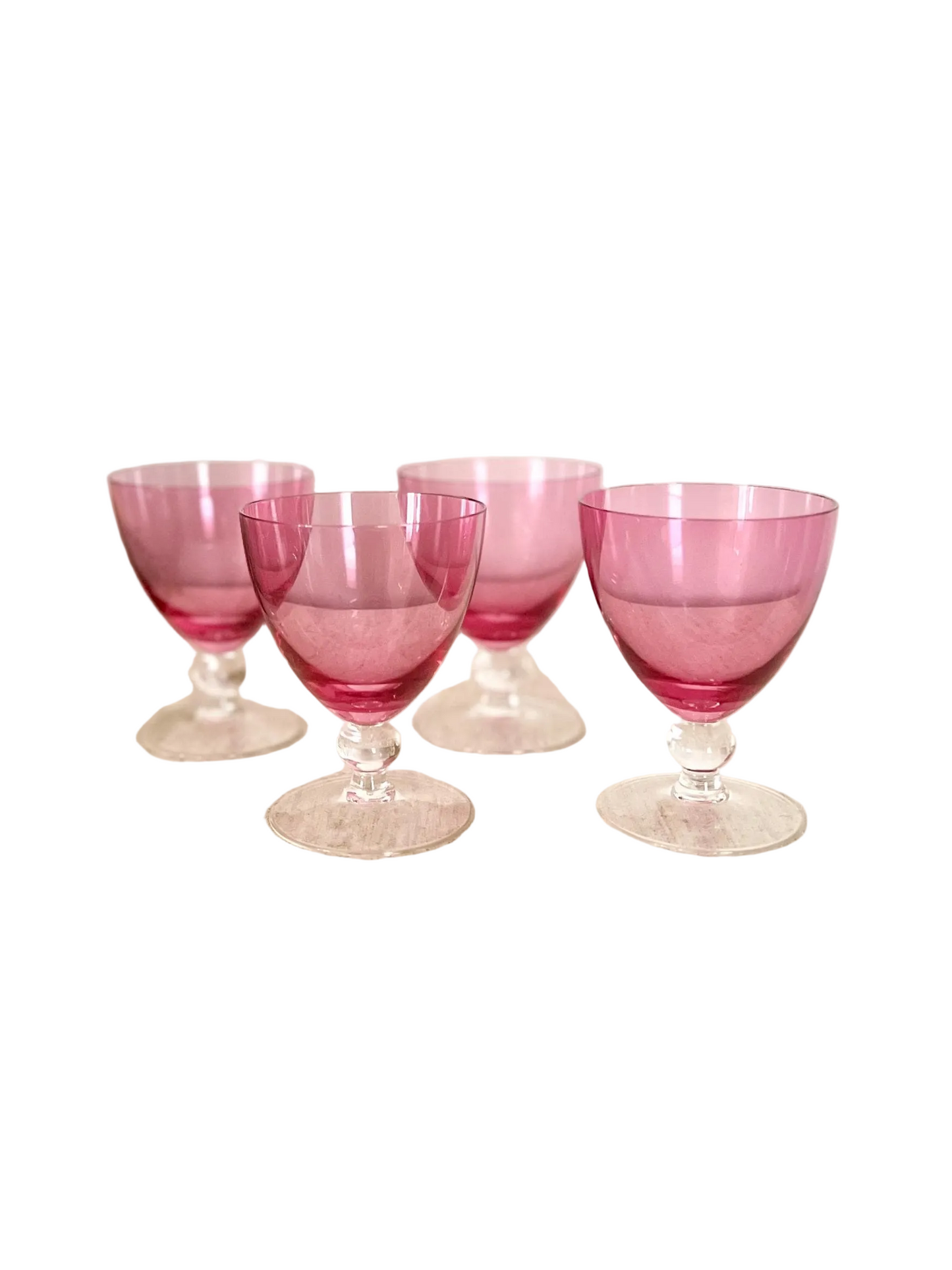 Crystal Cranberry Cocktail Glasses — Set of 4 (4 oz)