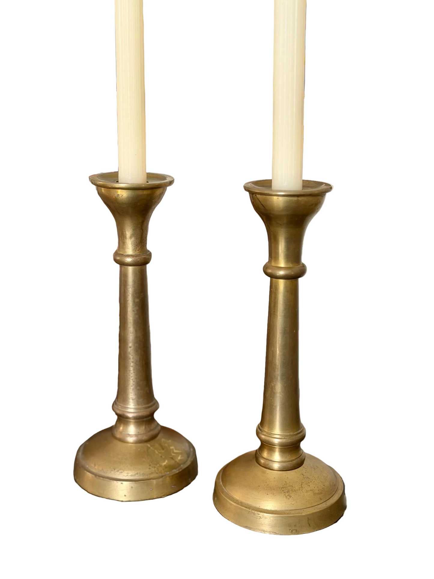 pair of vintage brass candlesticks