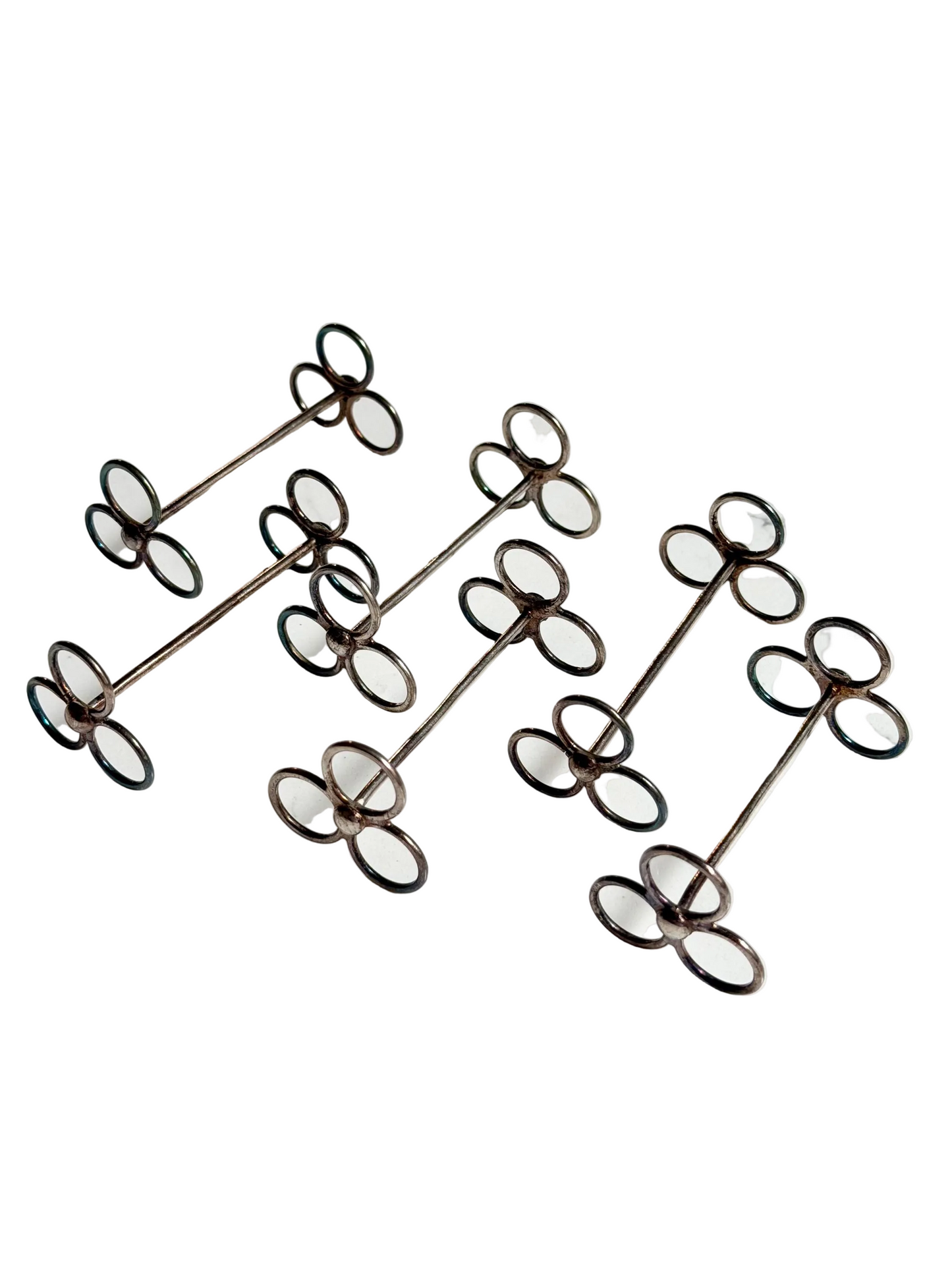 Art Deco silver plate trefoil knife rests, set of 6