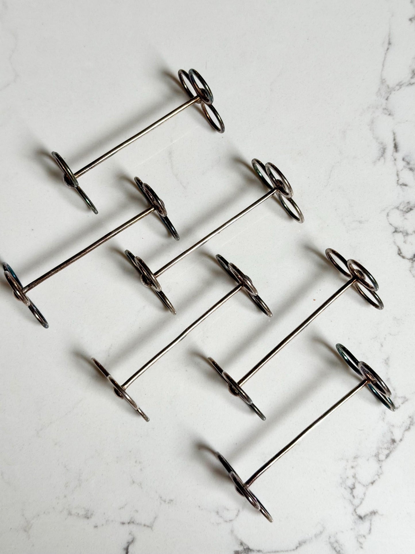 Art Deco silver plate trefoil knife rests, set of 6