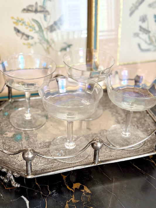 iridescent coupe glasses, set of 4
