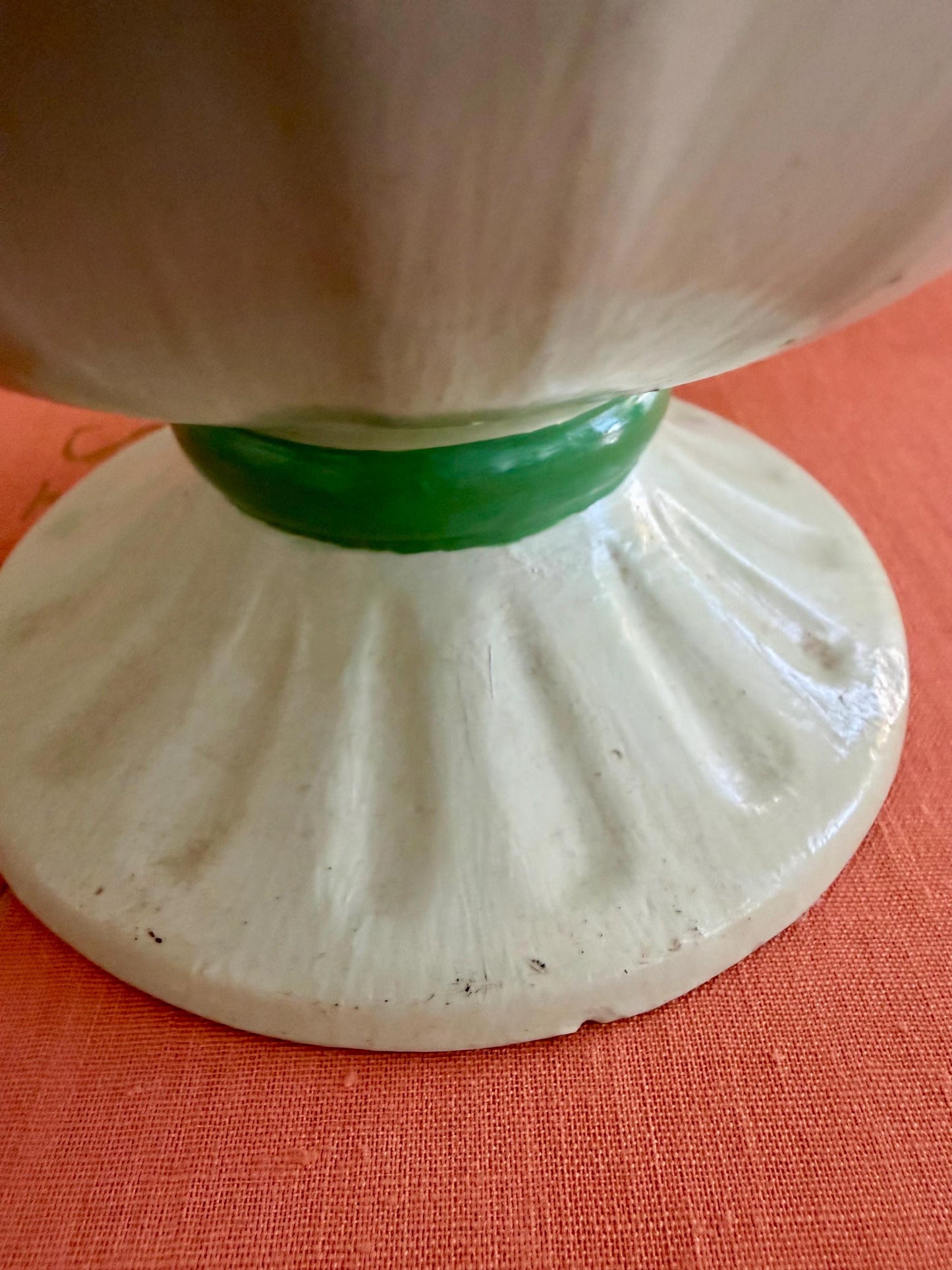 minty green Holland Mold pedestal planter