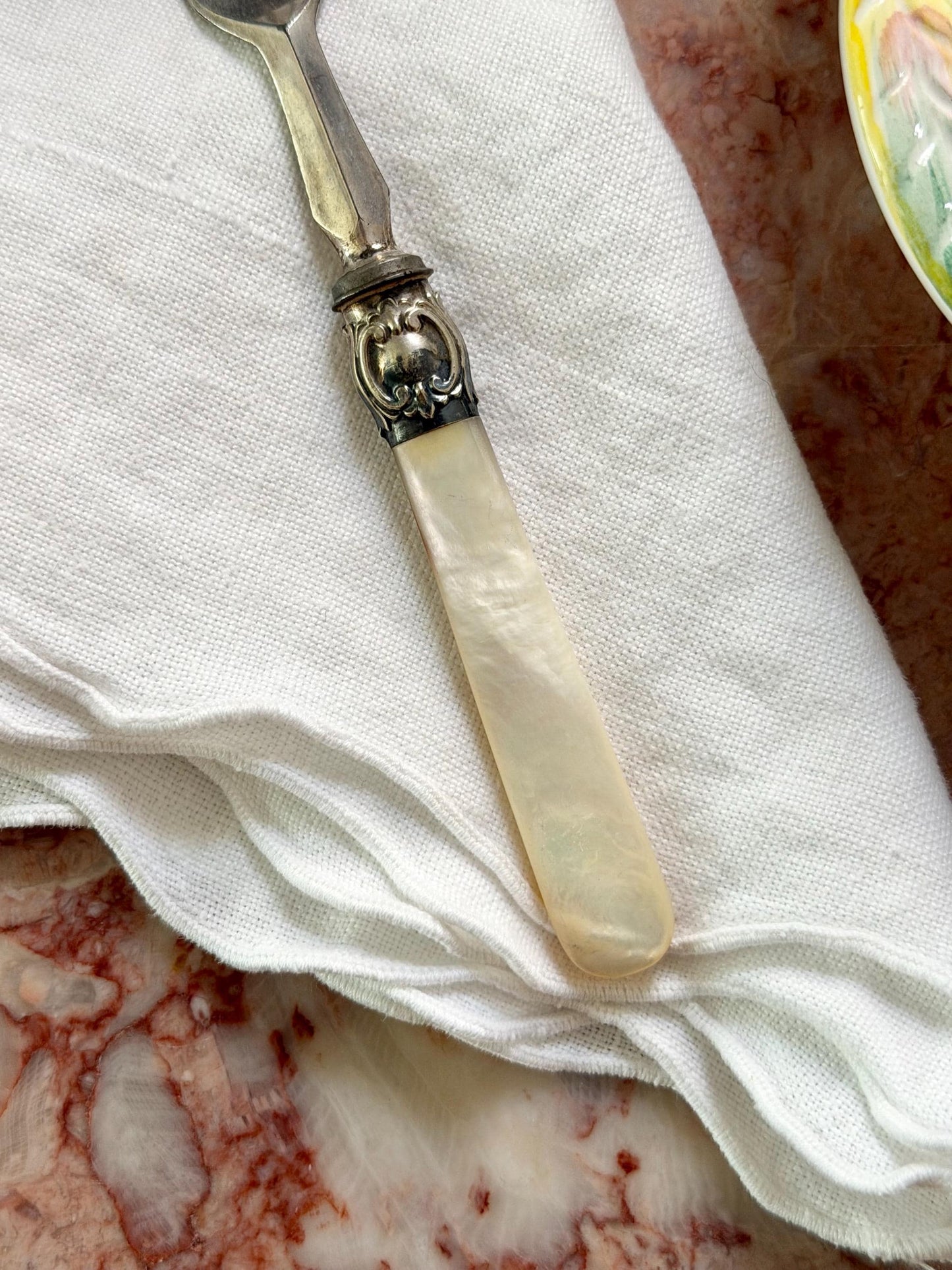antique Victorian mother of pearl handle fork