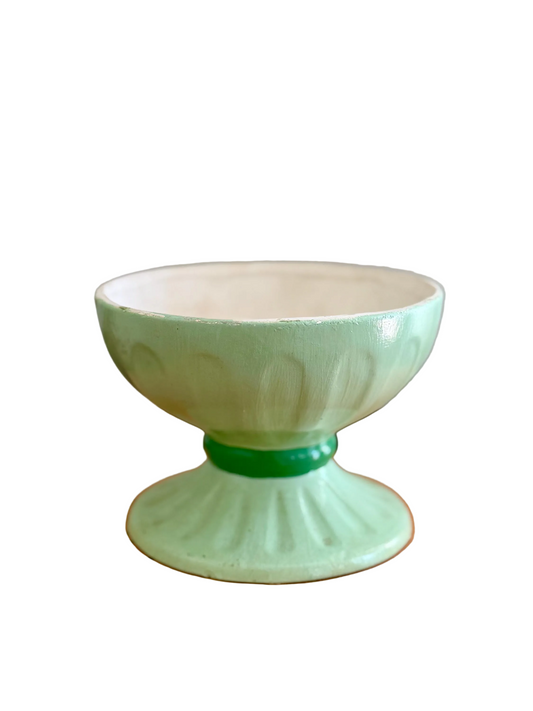minty green Holland Mold pedestal planter