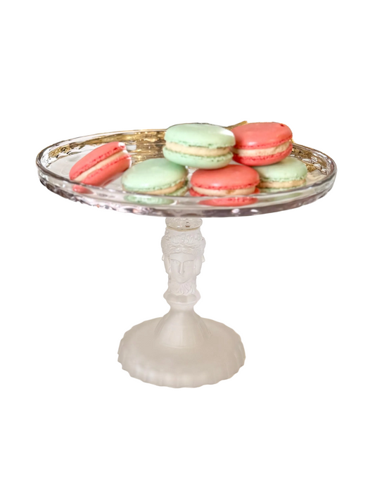 vintage Duncan & Miller Three Faces style pedestal cake stand