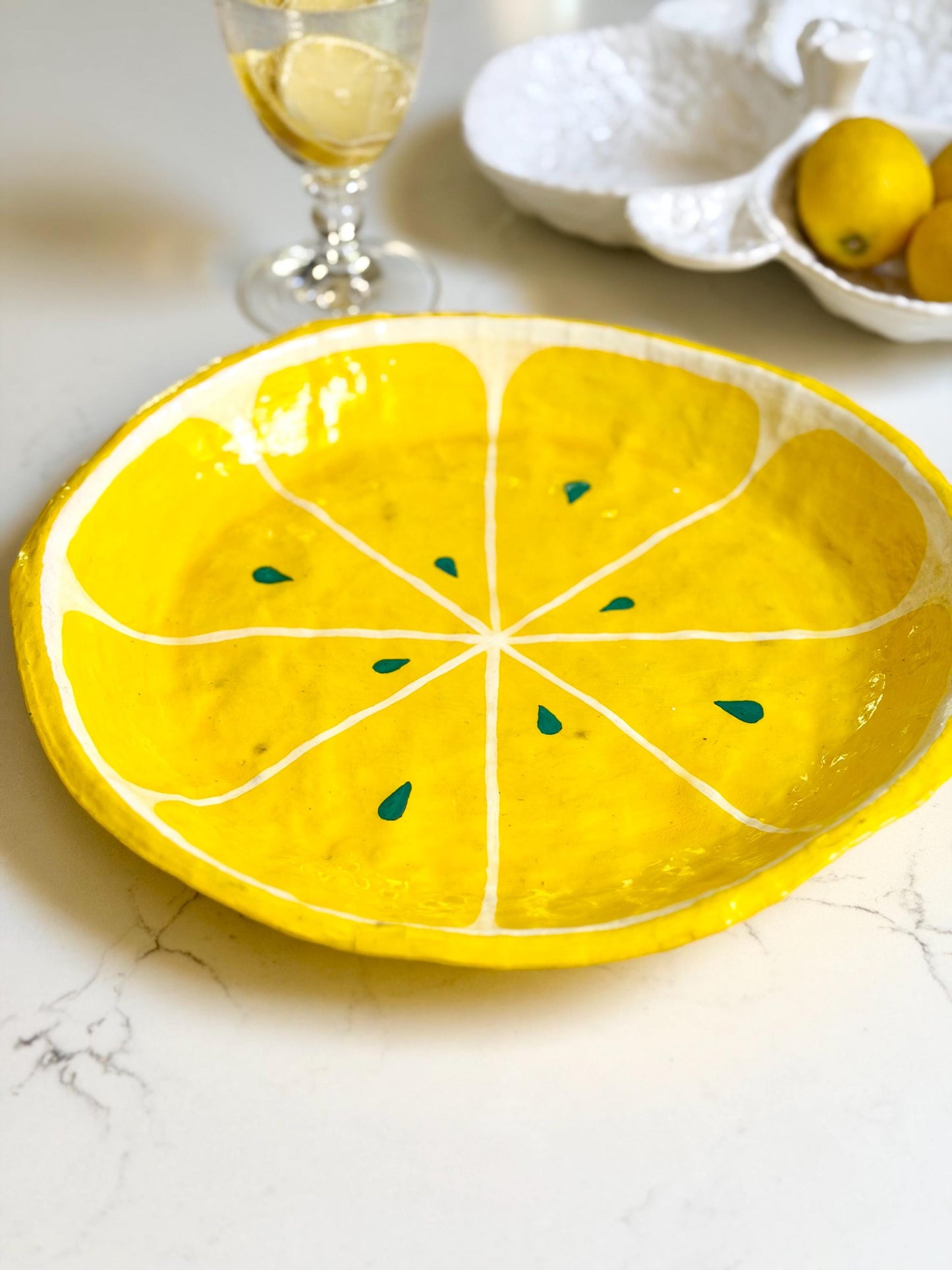 paper mache lemon platter