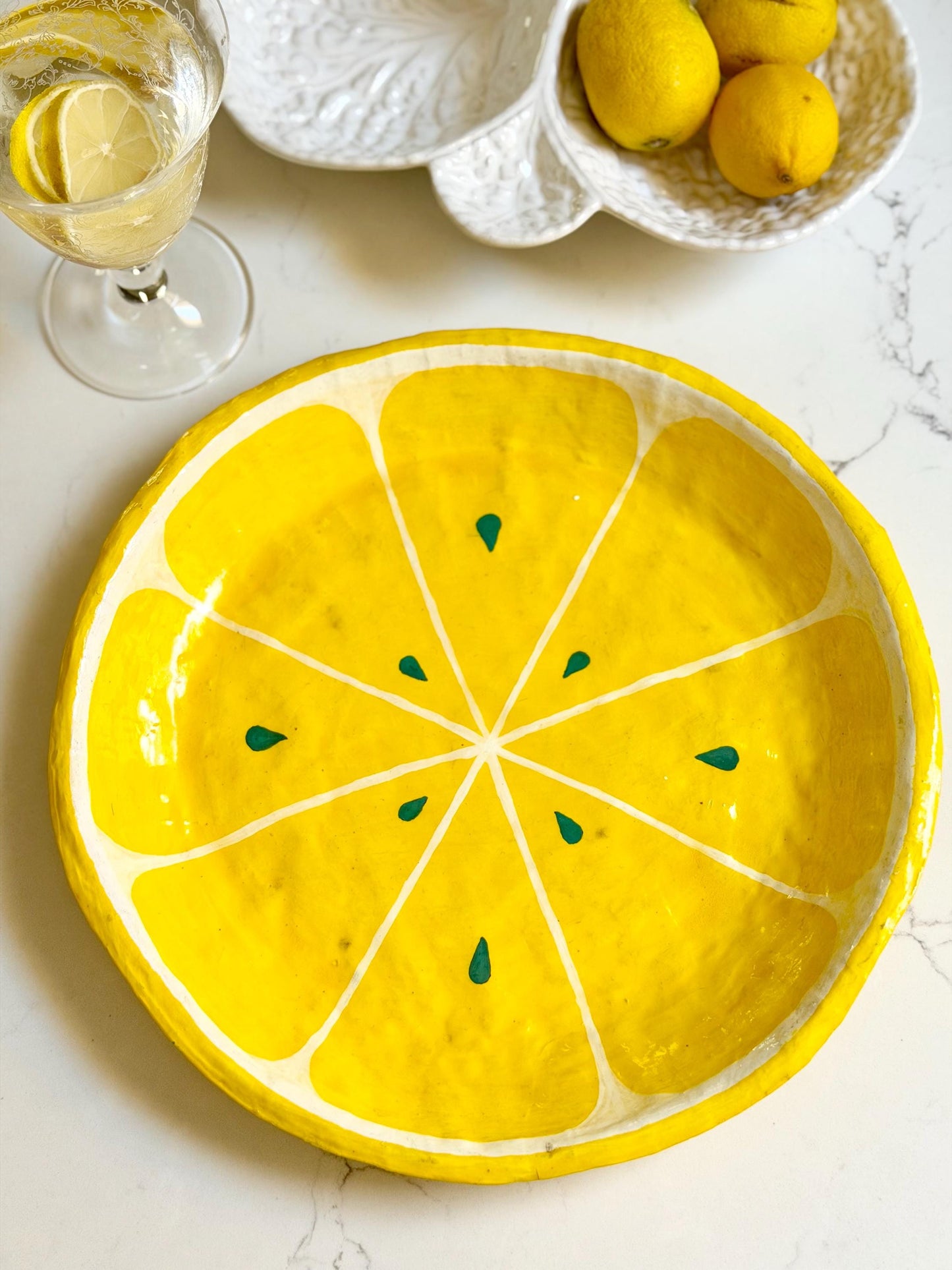 paper mache lemon platter