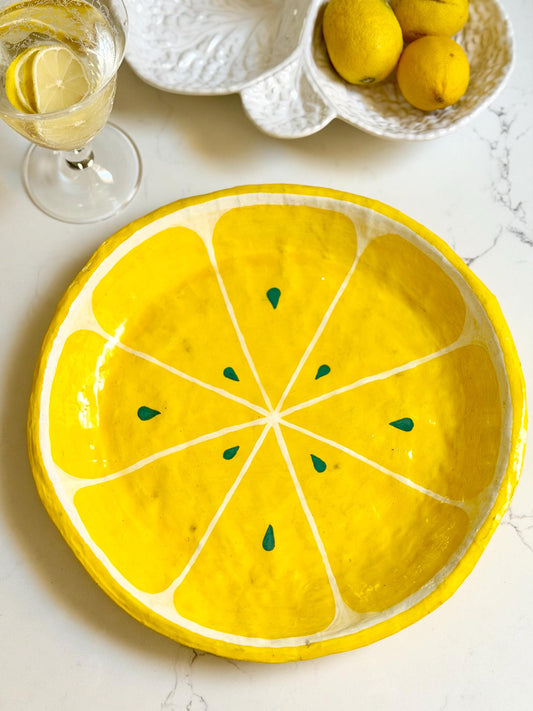 paper mache lemon platter