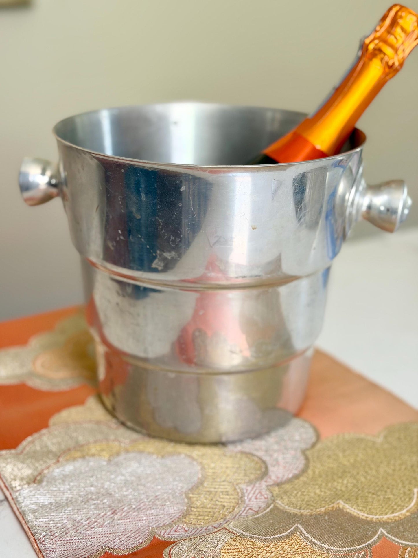 Moet & Chandon aluminum ice bucket • French Champagne Wine Cooler