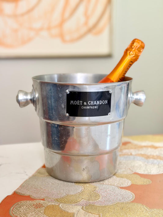 Moet & Chandon aluminum ice bucket • French Champagne Wine Cooler
