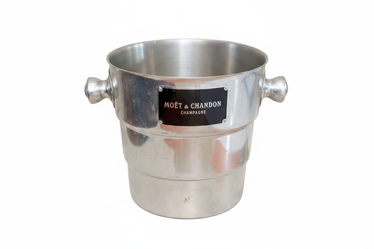 Moet & Chandon aluminum ice bucket • French Champagne Wine Cooler