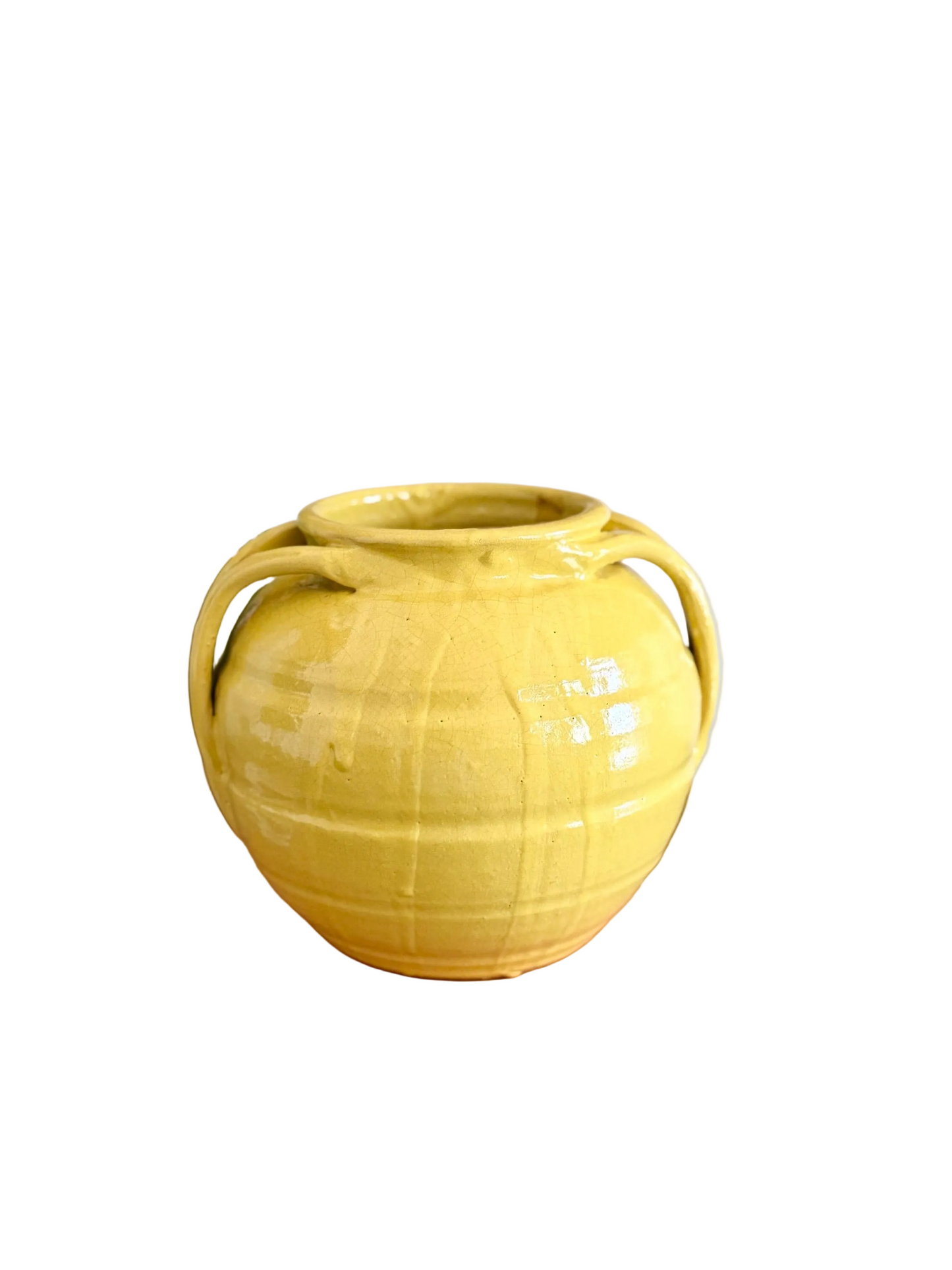 antique French yellow glazed crock
