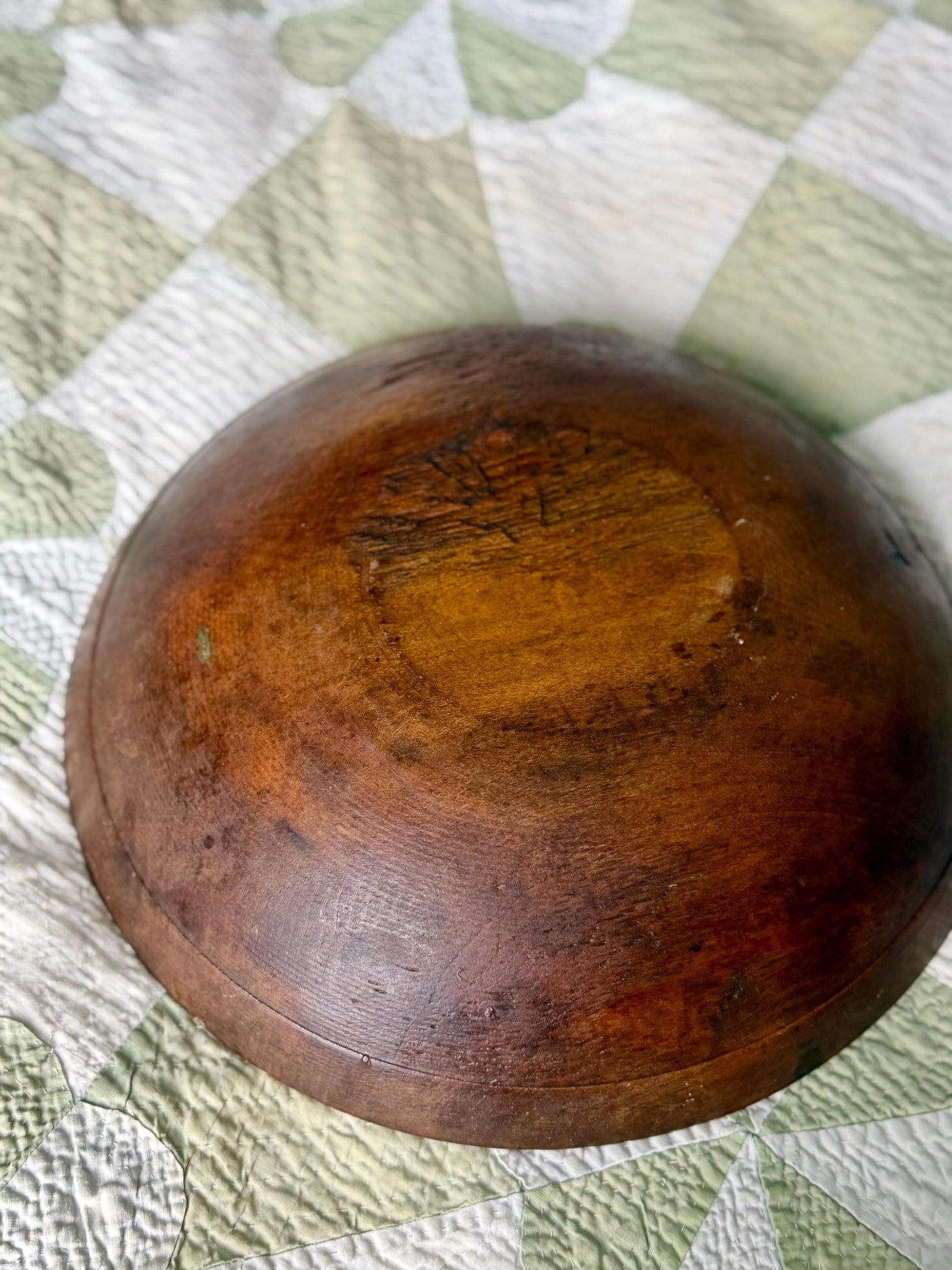 antique hand turned wooden bowl
