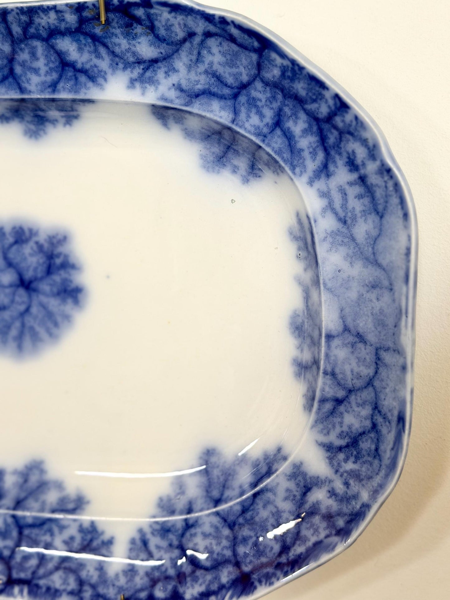 Rare 1884 Flow blue “Blue Coral” W.T. Copeland and Sons platter