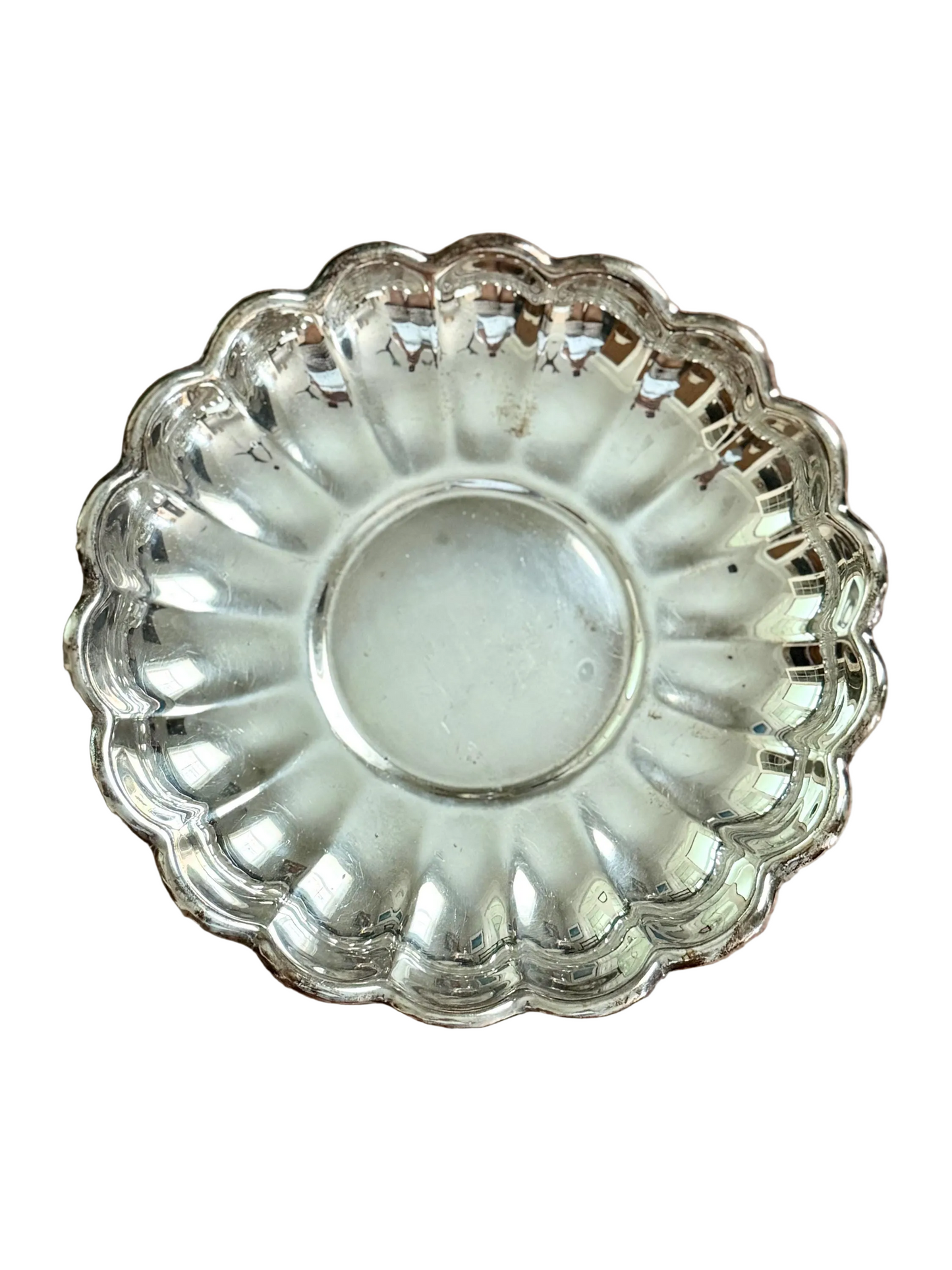 Reed and Barton silver-plate scalloped edge low bowl