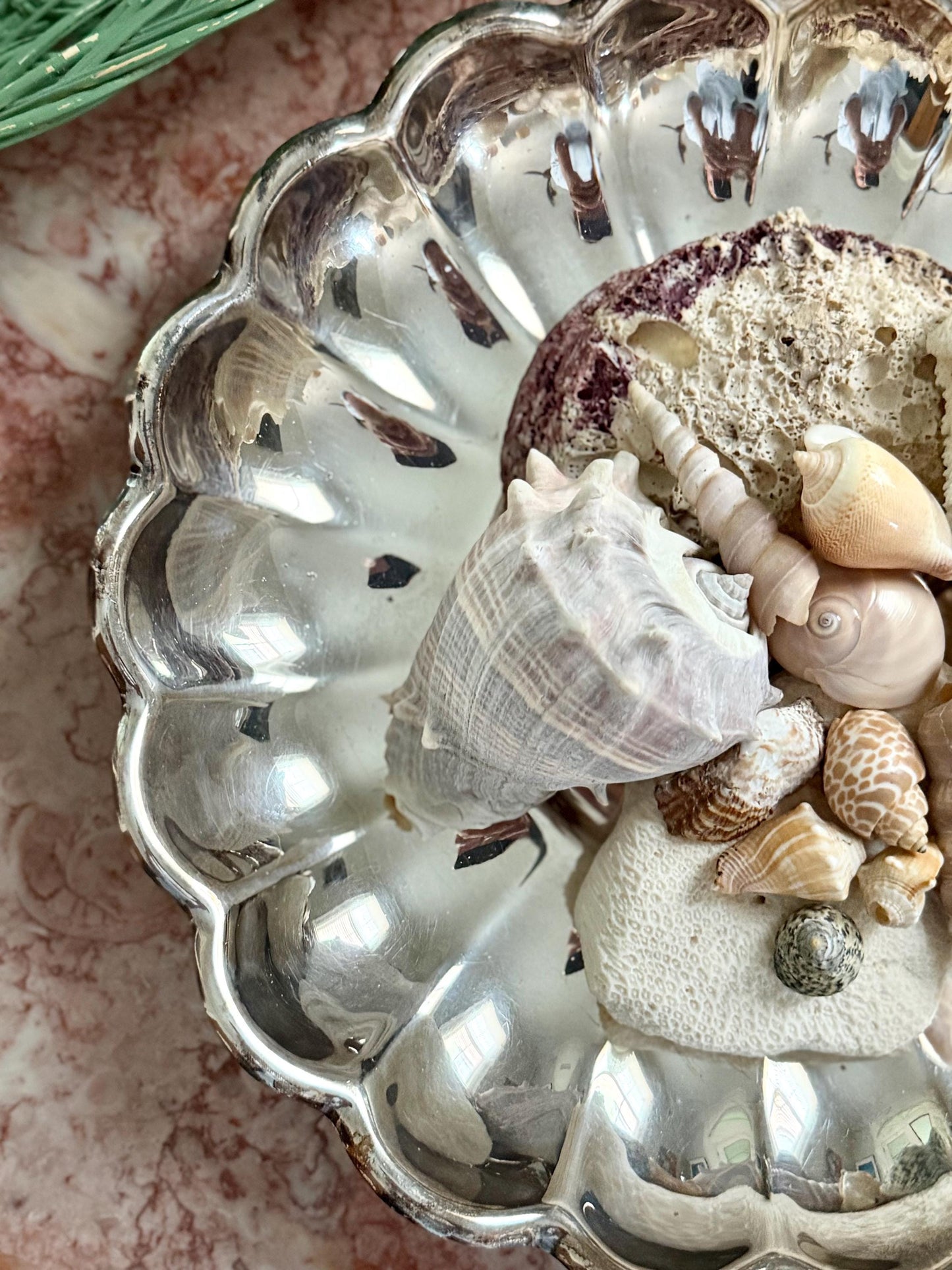 Reed and Barton silver-plate scalloped edge low bowl