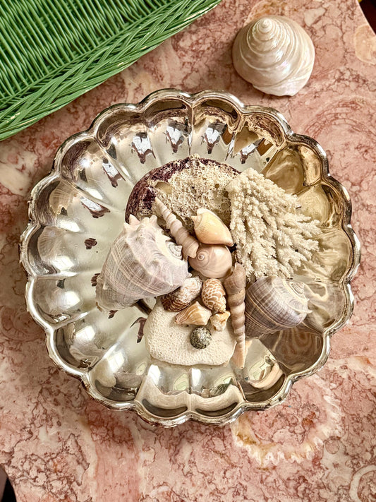 Reed and Barton silver-plate scalloped edge low bowl