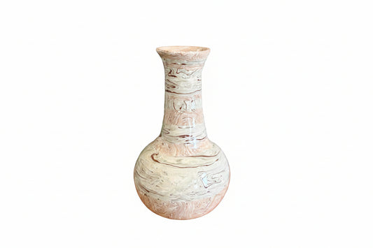 Louisiana agateware vase, signed