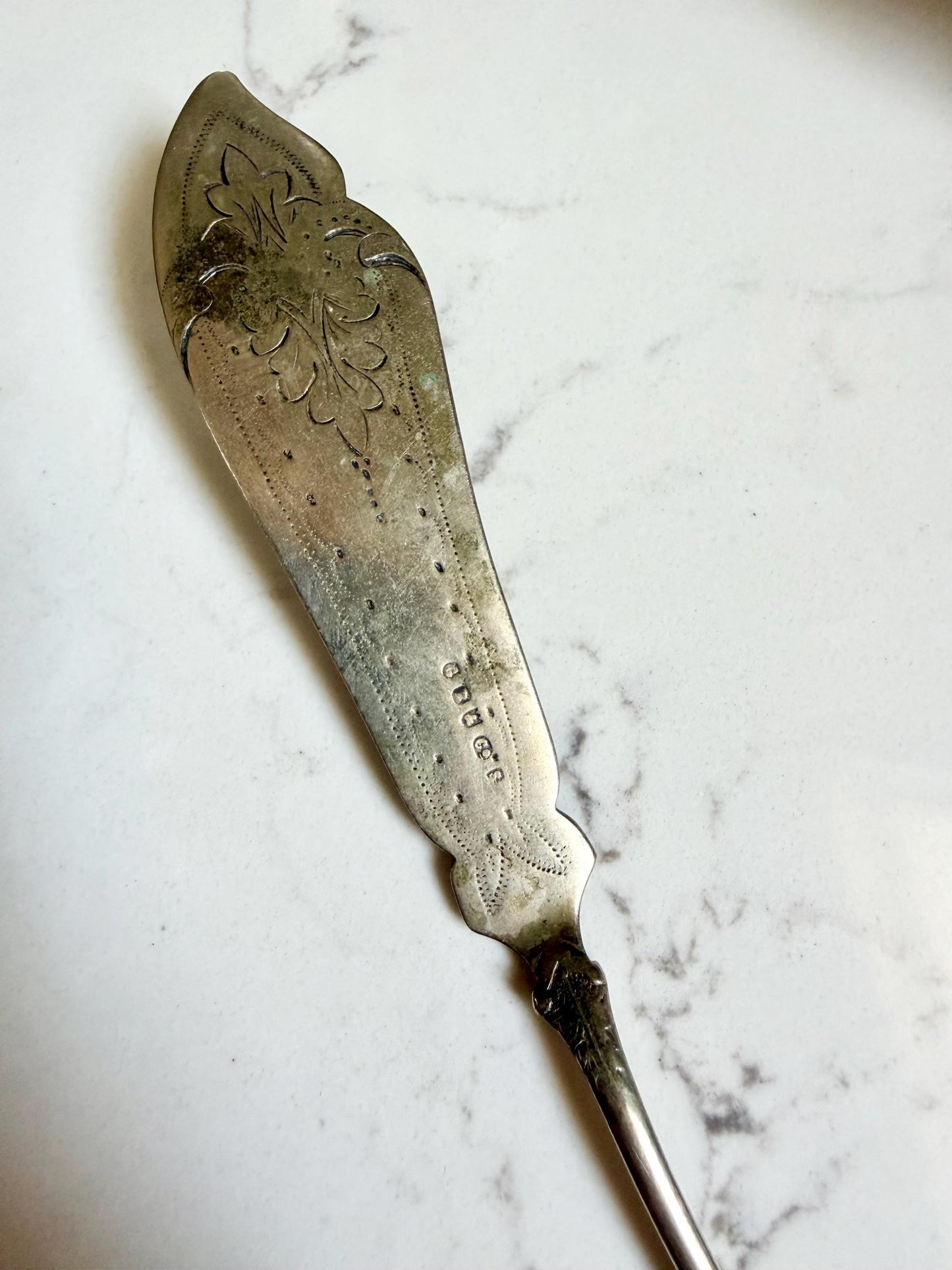 antique silver plate spreading knife