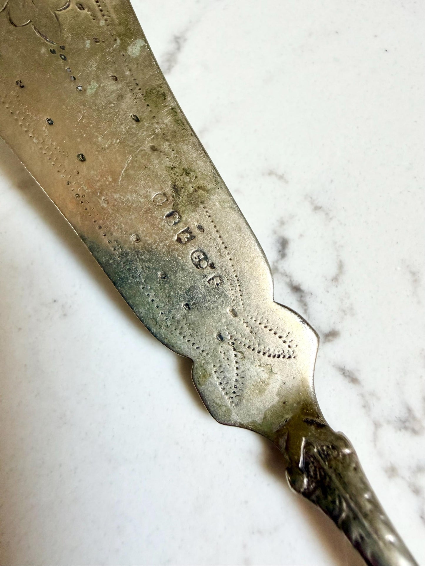 antique silver plate spreading knife