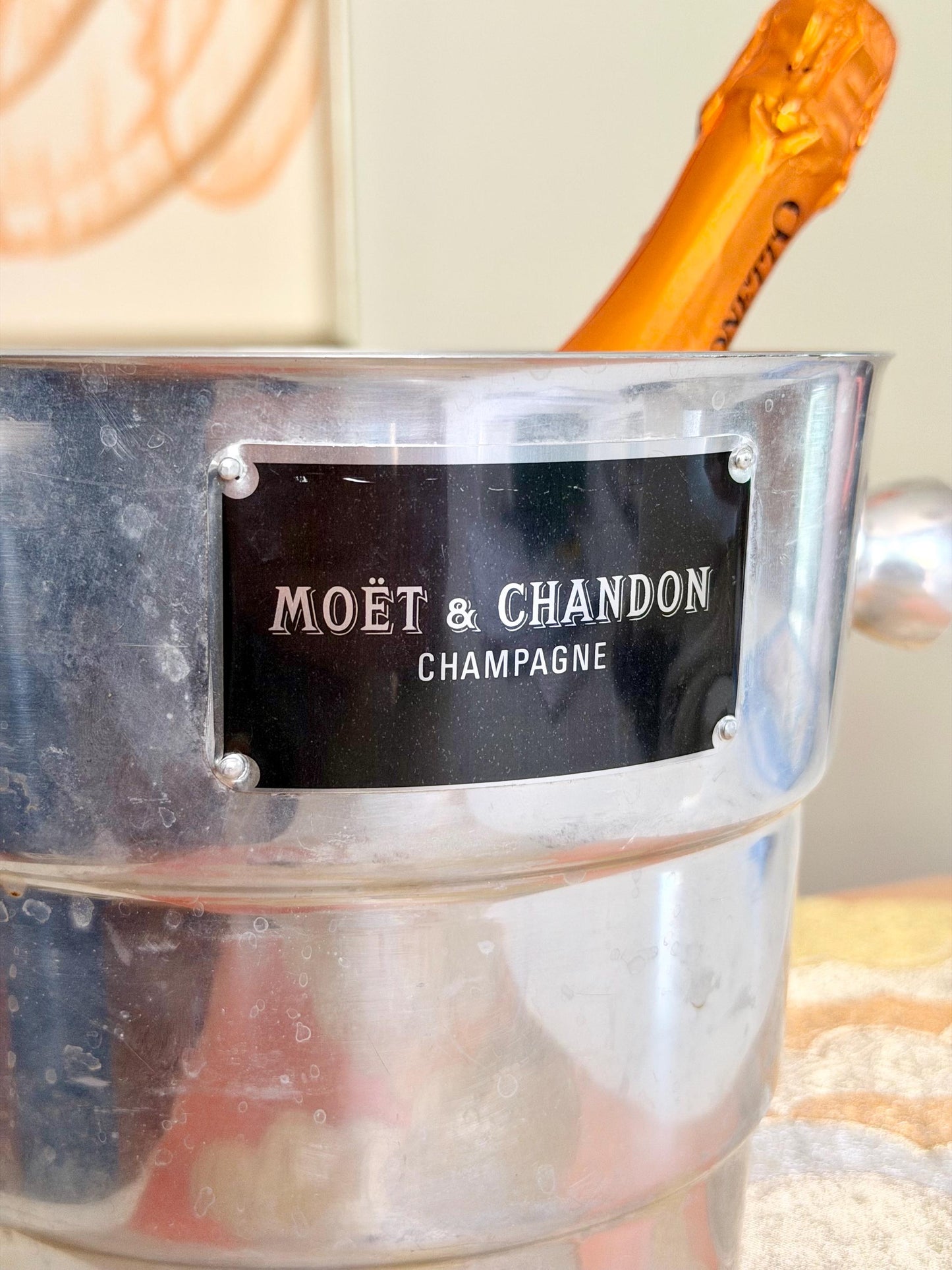 Moet & Chandon aluminum ice bucket • French Champagne Wine Cooler