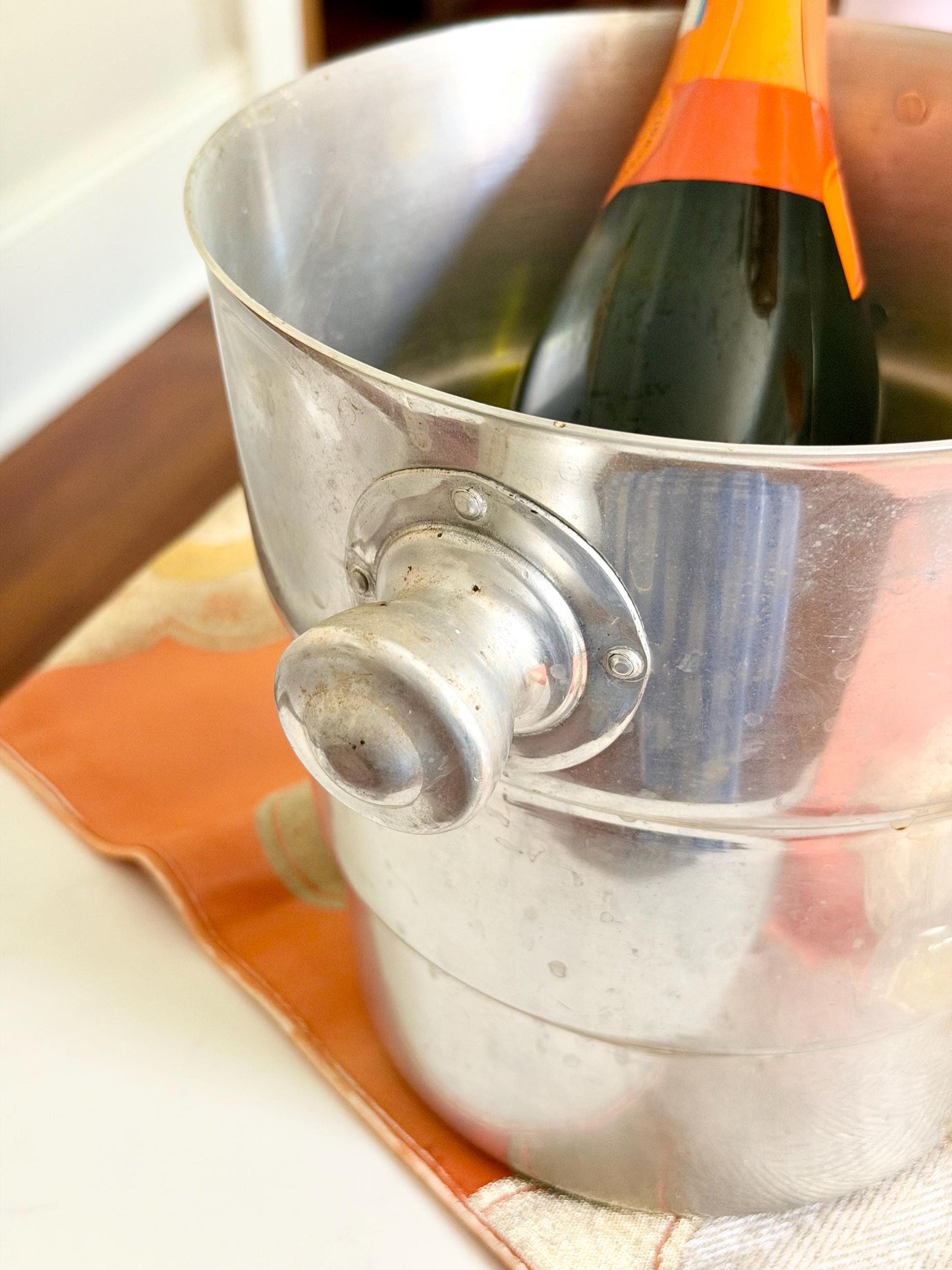 Moet & Chandon aluminum ice bucket • French Champagne Wine Cooler