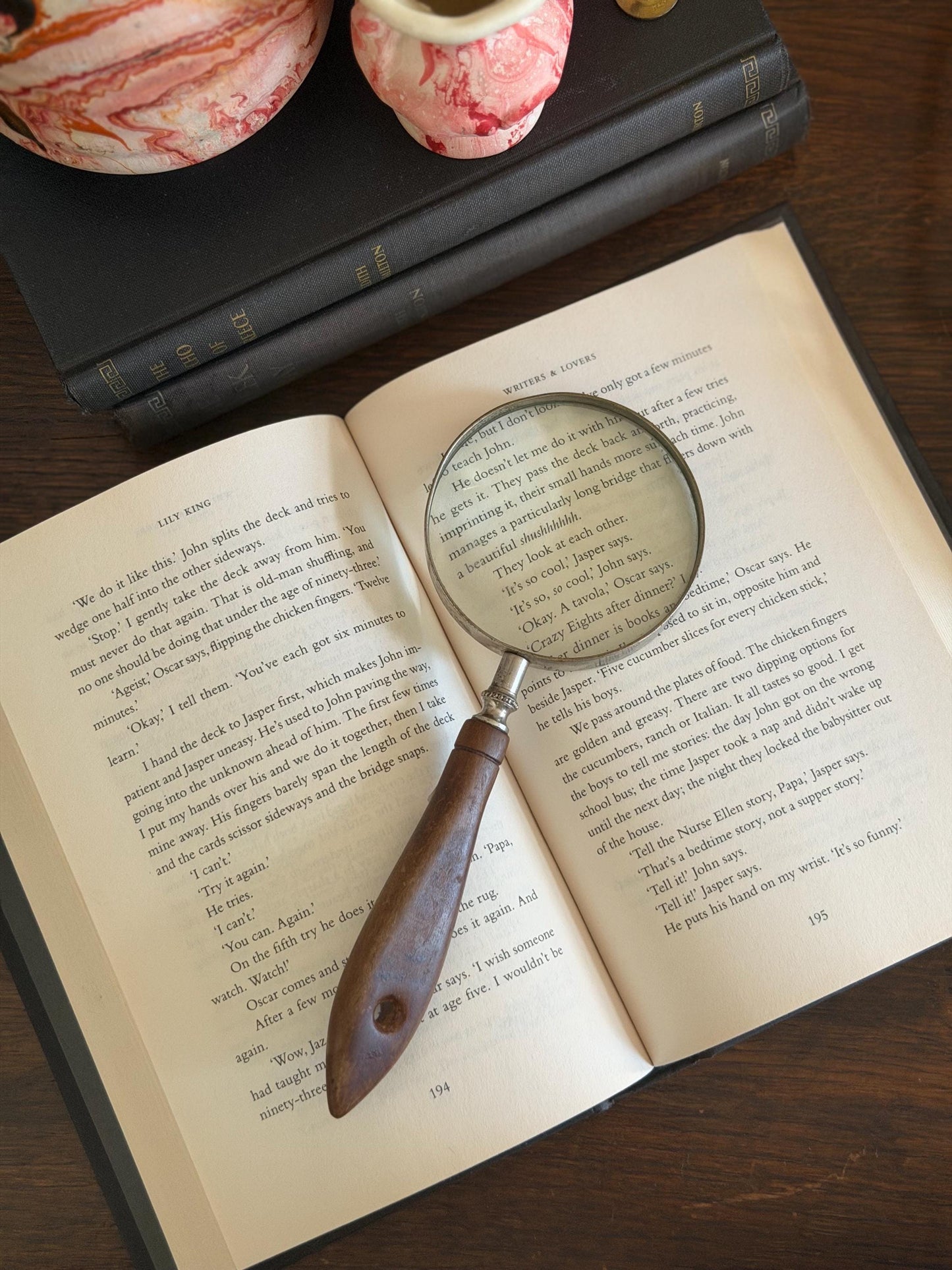 magnifying glass with wooden handle