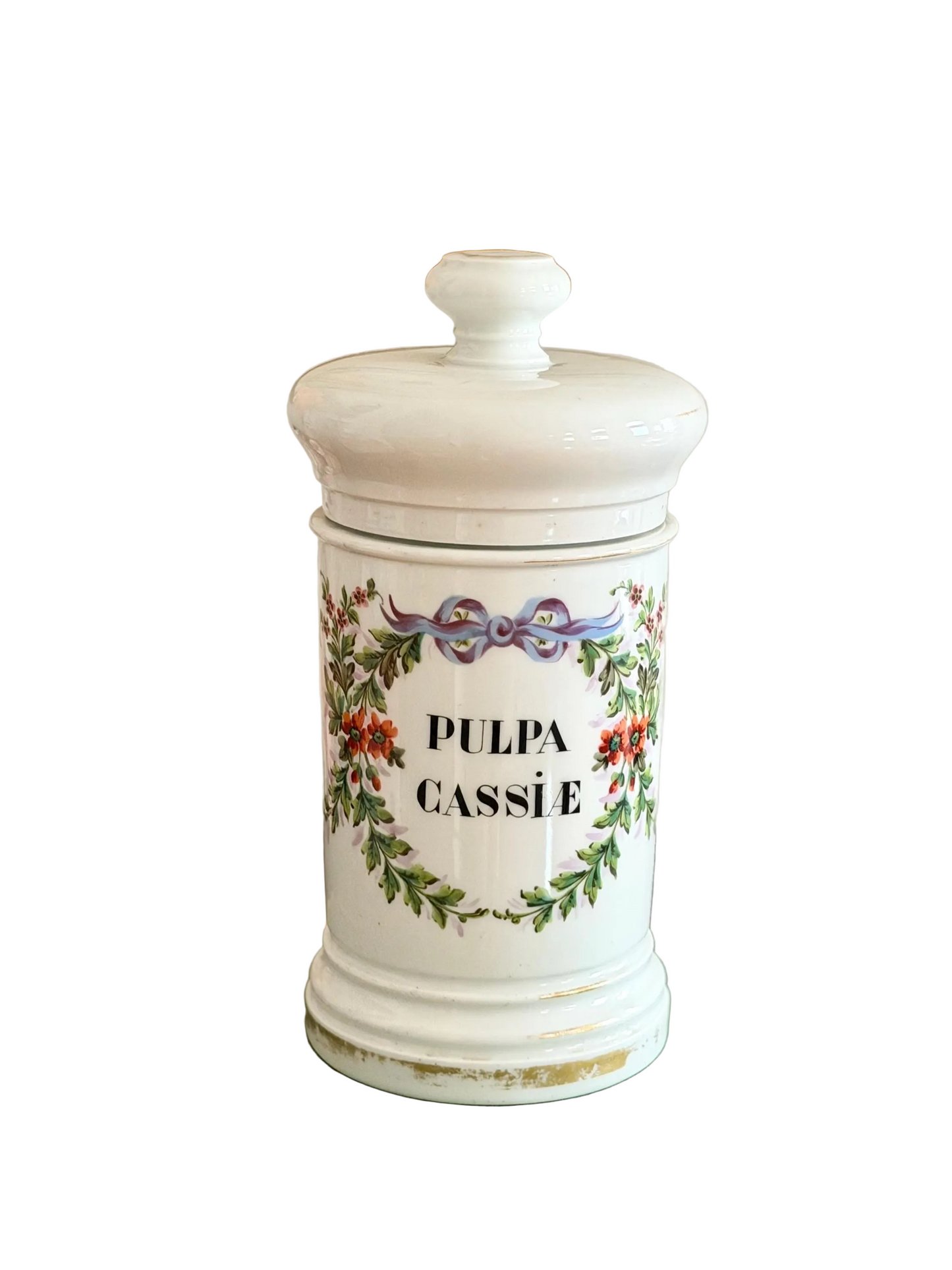 vintage Pulpa Cassiae apothecary jar