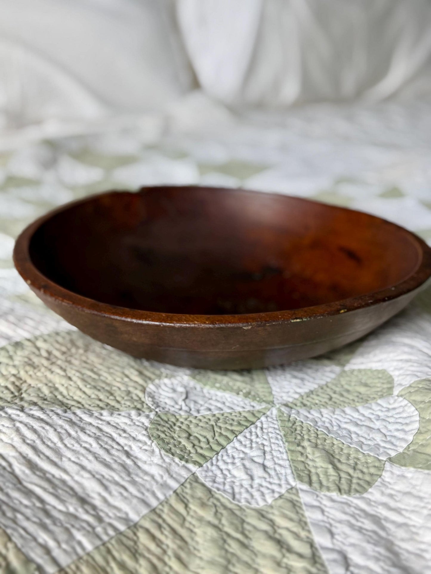 antique hand turned wooden bowl