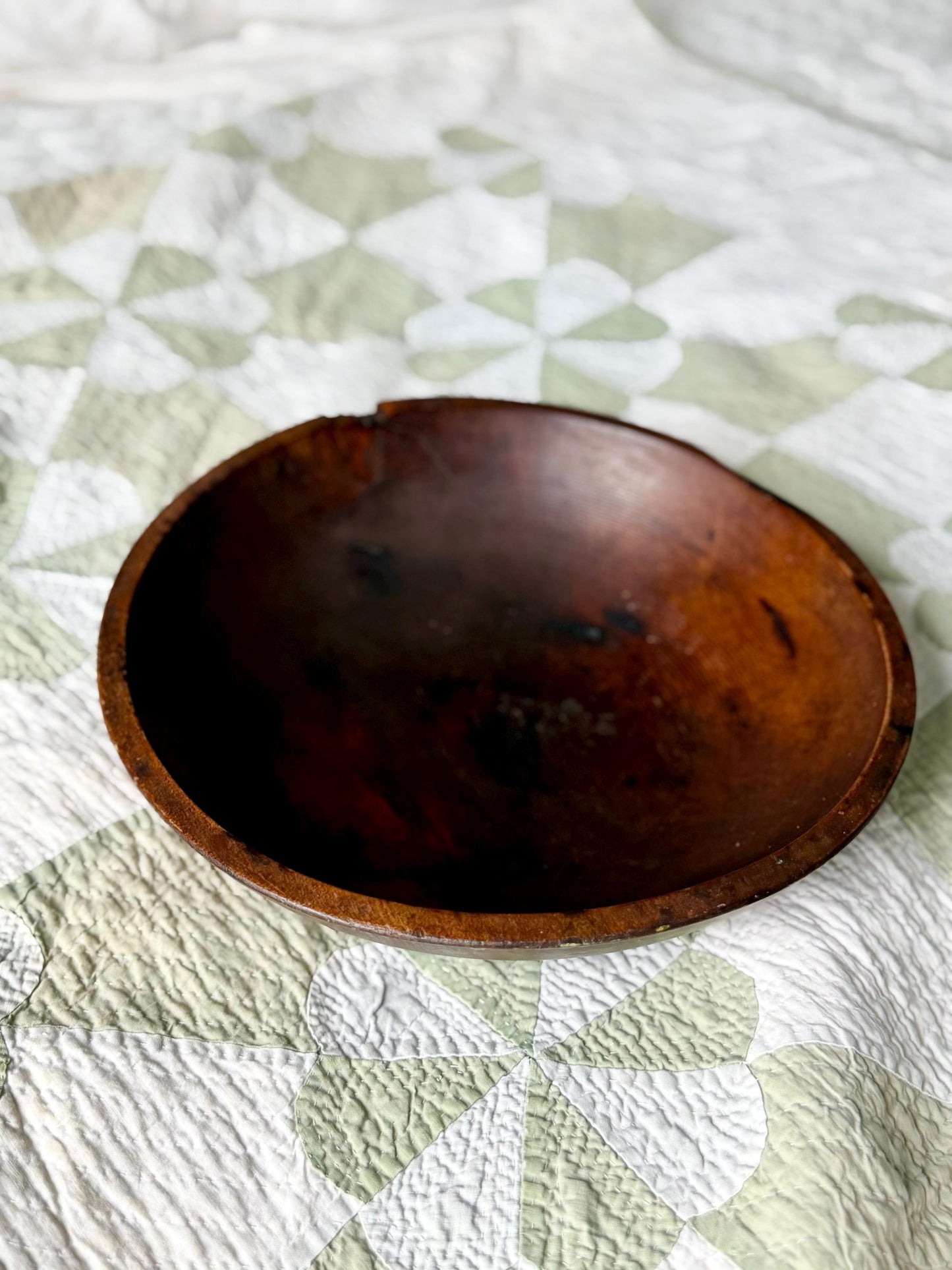 antique hand turned wooden bowl