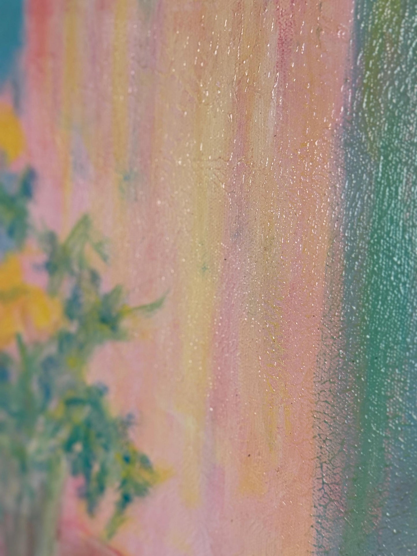 Pink Table by Ellen Lyle Morehouse acrylic painting on canvas