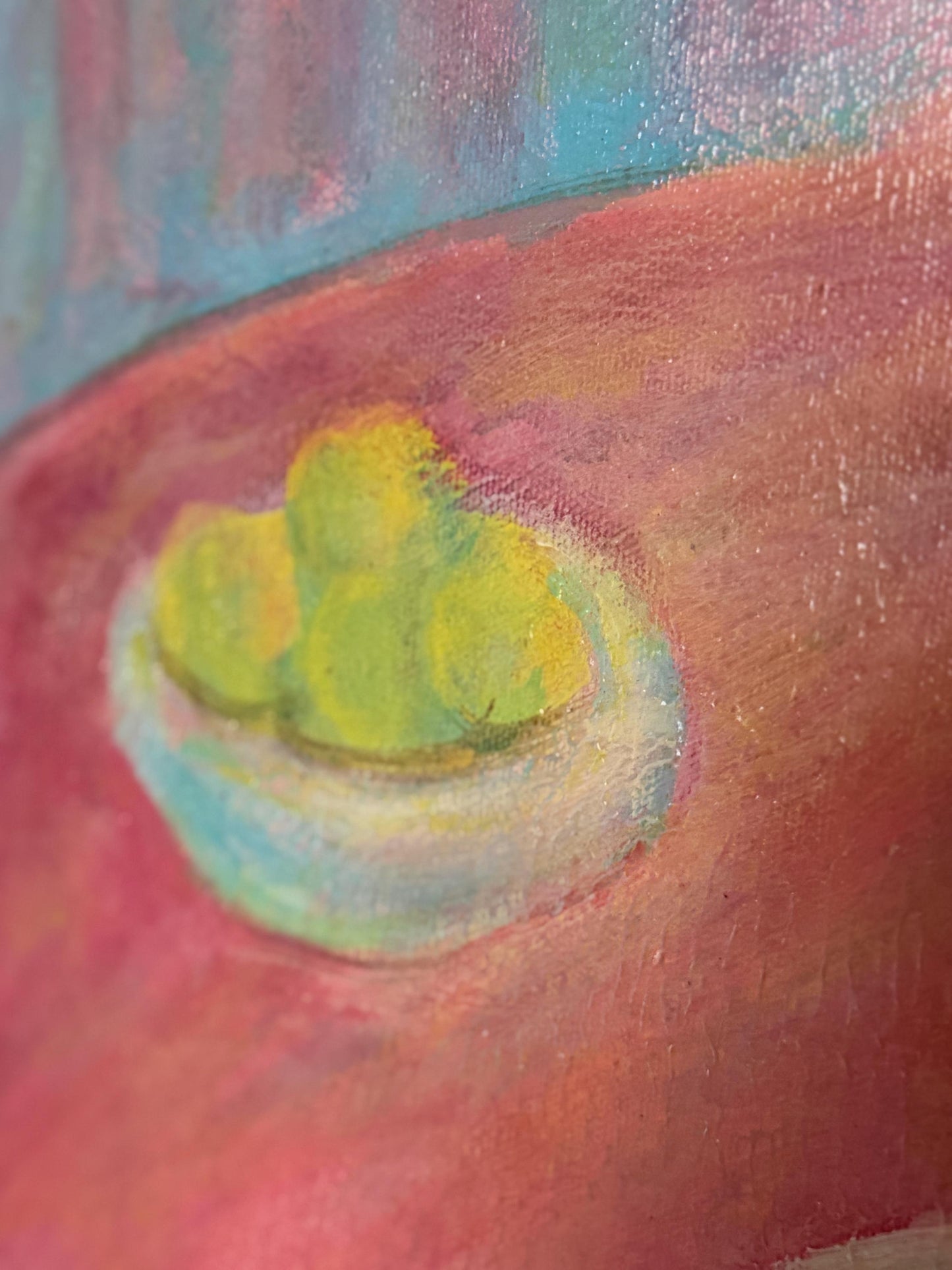 Pink Table by Ellen Lyle Morehouse acrylic painting on canvas