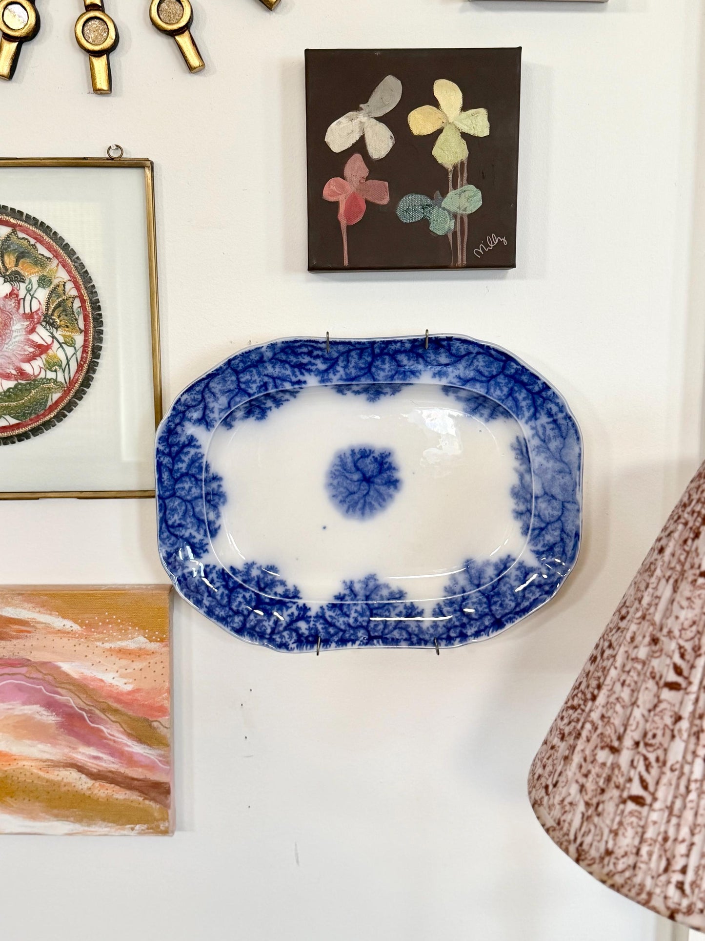 Rare 1884 Flow blue “Blue Coral” W.T. Copeland and Sons platter