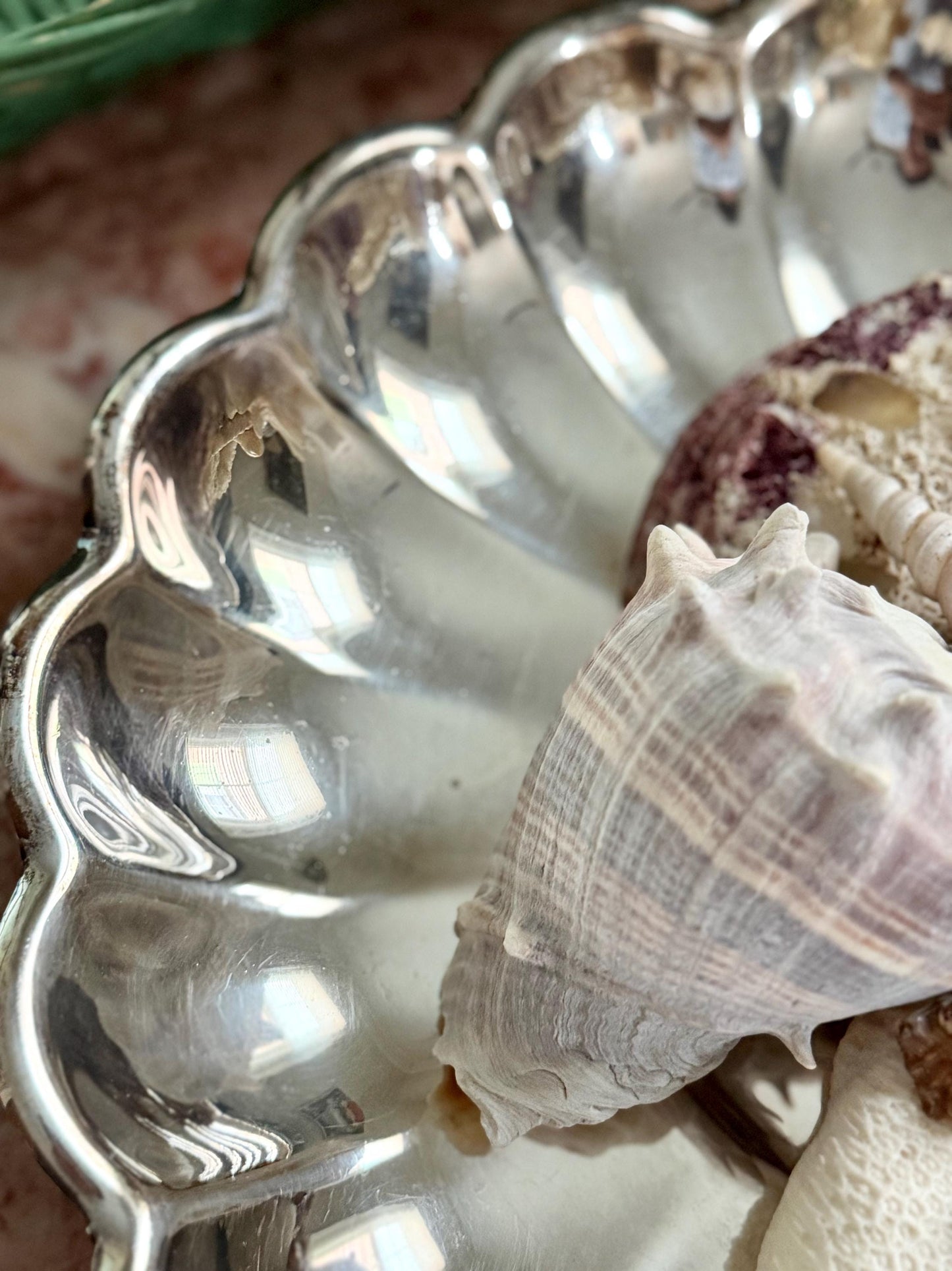 Reed and Barton silver-plate scalloped edge low bowl